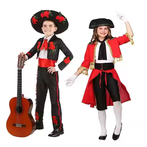 Wholesale Holiday Costume Mexico day Culture Cosplay Carnival Party Mexican ethnic Traditional Suit 