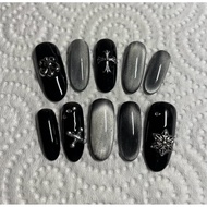 Y2k Glossy Black Glass False Nails ️ fake nails press on nails
