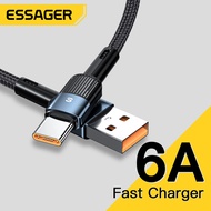 Essager 6A สายชาร์จเร็วมากสายเคเบิล66W USB Type C สำหรับ Huawei Xiaomi Samsung 5A สายชาร์จเร็ว USBC สายชาร์จข้อมูลแบบชาร์จเร็ว