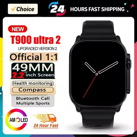 2025 T900 Ultra 2 Smart Watch Men 49mm Series 8 2.3 "AMOLED Screen NFC Compass Waterproof for IOS Wa