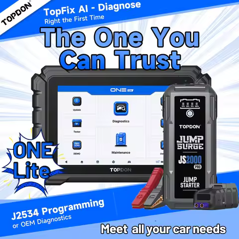 TOPDON ONE Lite OBD2 Scanner J2534 All System Code Reader Car Diagnostic Tool Auto-VIN 50+ Maintenan