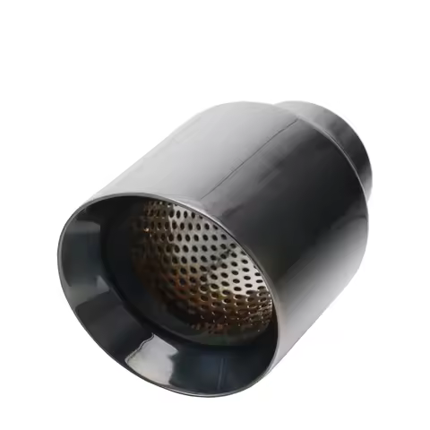 Gloss Black 2'' 2.5'' to 4inch Car Exhaust Tip Stainless Steel throat Tail Pipe Modified Rear End Mu