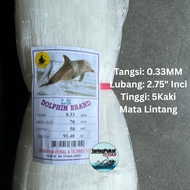 033MM X 70MM (2.75" Inci) X 50MD X 91.4Mtr Jaring Pukat Ikan/Mata Lintang / Isi Kosong / Warna Putih
