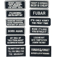 Unique English Letters FUBAR Patch Fashion 3D Embroidery Velcro Black Badge Square Letter Backpack S