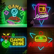 Arcade Game Neon Sign USB Powered Gamer LED Light Up Sign for Boys Bedroom Man Cave Garage Party Bir