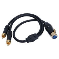 J-ouuoXLR Female Y Splitter Stereo Cable 1.6ft XLR Female to 2 Phono Plug Adapter Cable for Amplifie