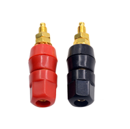 1 pair (black+red) M5 Terminals Connector Amplifier Terminal Binding Post 4mm Banana Speaker Plug Jack Adapter Socket