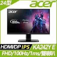 &lt;福利品&gt;Acer KA242Y E 護眼螢幕(24型/FHD/HDMI/DP/喇叭/IPS)9805.K242E.301
