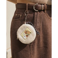 AIR SPACE [DINOTAENG] Fluffy Coin Pouch With Embroidered Prints