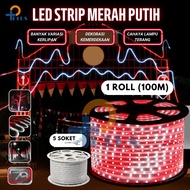 MERAH WAREHOUSE SALE [ Pplus ] 1 Roll 100m Red and White led strip lights 2835 5050 full 100m bonus 