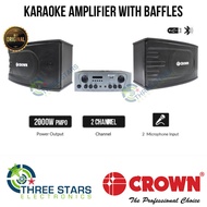 ♞,♘Crown BFA-616 2000W PMPO Karaoke Amplifier with Baffle Speaker