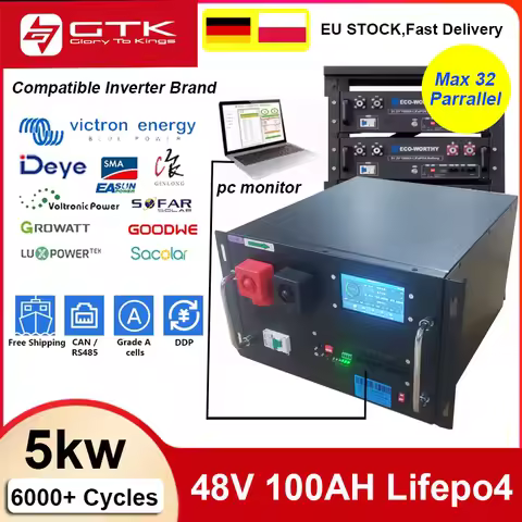 6000 Cycles 48V 100ah Lifepo4 Battery 51.2V 200ah 120ah 150ah 300ah 400 ah Lithium battery CAN RS485