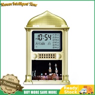 FE Azan Clock With LCD Display Wall Clock, Calendar, Temperature, 5 Prayer Times, 5 Minutes Snooze &amp; Time Memory Function Alarm Clock For Home, Office, Living Room