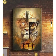 Jesus The Lion Of Judah half jesus half lion picture jesus lion picture christ and lion art Poster C
