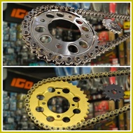 ● ▦ ۞ Osaki Lucky Gold Revo Chrome Chain and sprocket Set Sniper150 / Rs150 / Raider150 (2in1)