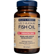 Wiley's Finest Wild Alaskan Fish Oil Prenatal DHA - 900mg EPA and DHA Omega-3s for Pregnant Women an