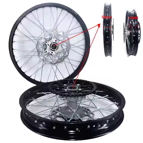 Motorcycle 1.60-21 Rim and 2.15-18 Front Rear Wheel With #520-45T Sprocket 240MM/220MM Brake Disc Pl