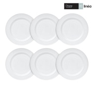 Felli Dinexe 10” Opal Glass White Dinner Plate Set (6 Pcs) - Linea