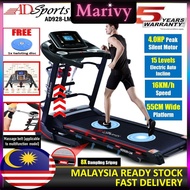 Dual Motor (15 Levels Electric Auto Incline) 4.0HP ADSports AD928L AD928 Motorize Electric Treadmill Wide Running Platform, Mesin Lari 跑步机