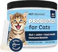 Pet Ultimates Probiotics for Cats – 20-Species Cat Probiotic Powder to Treat Diarrhea, Vomiting, Dig