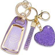 Compatible with Audi A4 A5 Q5 Q7 Key Fob Cover with Heart Keychain, Compatible with Audi A6 A7 A8 / 