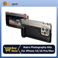 Fotorgear Retro Photography Kits for iPhone 15 16 Pro/ Pro Max Vintage Phone Case with Cold Shoe T-m