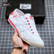 Onitsuka Tiger Shoes MEXICO 66 Women's Fashion Breathable Sports Shoes Anti Slip and Durable Walking Shoes White/Red