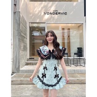 Blt Sz.S New Blue Short Dress With Large Collar Vintage Style Very Cute Mom. Girls Who Are No More T