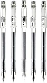 Pilot Hi-Tec-C 03 Gel Ink Pen, Micro Fine Point 0.3mm, Black Ink, LH-20C3, Value Set of 5