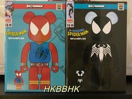 SPIDER-MAN BLACK COSTUME &  SCARLET SPIDER BEARBRICK 400%+100% 蜘蛛俠 一套2隻