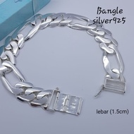 (KF 440) original silver925 bangle for man perak tulen gelang lelaki (lebar 1.5cm)