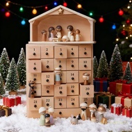 IVY Nativity Scene Advent Calendar  Christmas Advent Calendar With 25 Drawers For Holding Candy Choc
