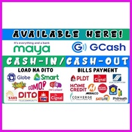 ◺ ℗ Maya and Gcash tarpaulin with load and billspayment