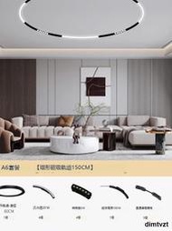 圓形環型磁吸軌道燈嵌入式明裝客廳臥室智能高顯指炤明預埋環型燈