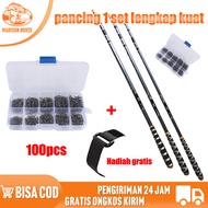 (Hadiah gratis) joran pancing 1 set murah / pancing 1 set lengkap kuat / tegek 360 murah ringan kuat / tegek carbon full ringan / joran tegek super kuat 10kg / joran tegek / joran tenggek super kuat /  joran murah cuci gudang / Kail Pancing