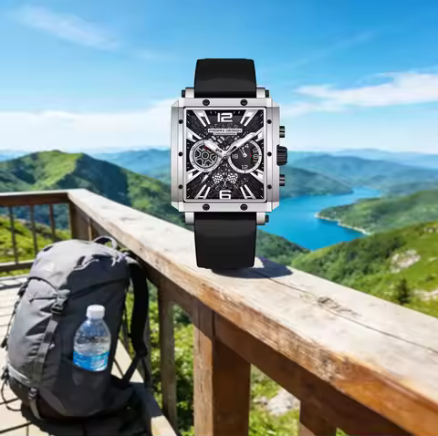 PAGANI DESIGN Quartz Watch Elite Men'S Business Single Product Silicone Strap Hollow Sapphire Lens M