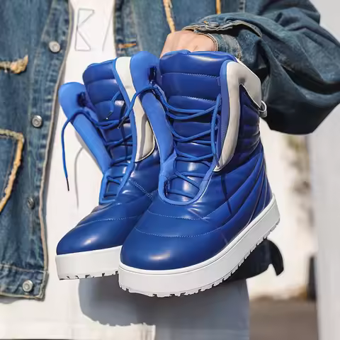 Winter Chukka Boots for Men Waterproof Snow Boots Warm Outdoor Boots Non Slip Durable Thick Sole Fas