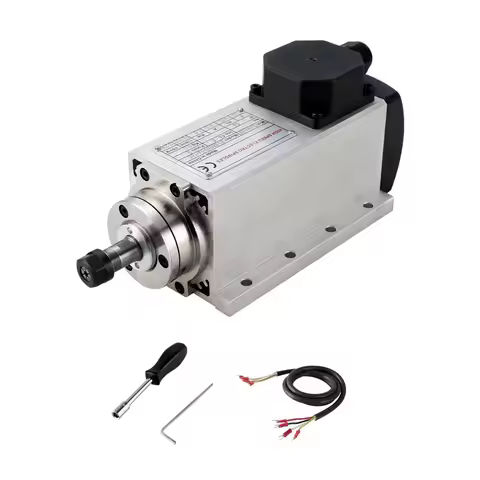 Zhong Hua Jiang CNC Spindle Motor Square ER16 1.5KW 110V/ 220V Air Cooled Spindle Motor 24000RPM 400