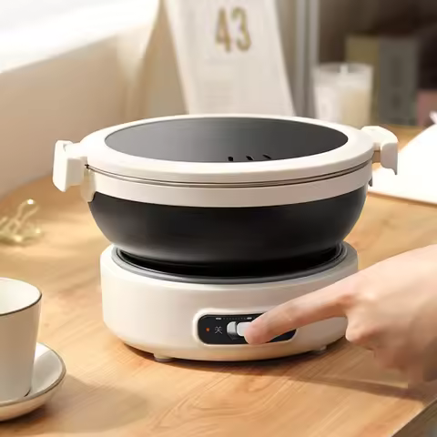 220V Electric Cooking Pot Portable Multi Cooker Dormitory Travel Folded Rice Cooker Split Hot Pot El