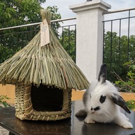 Binky Bugs’ Woven Grass Bahay Kubo for Birds, Rabbit, Guinea Pig or Cat