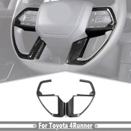 Carbon Fiber Black Steering Wheel Cover Trim Interior For Toyota 4Runner 2025+