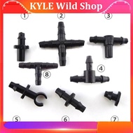 KYLE Wild Shop 20/50 4/7mm water hose Tube 2 3 way Tee plug Barb Connector Adapter fitting watering drip Irrigation Splitter Garden accessories