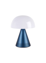 LEXON MINA L AUDIO PORTABLE LED LAMP WITH BLUETOOTH SPEAKER — DARK BLUE ALUMINIUM