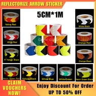 LD Reflectorize Arrow Pattern Reflective Sticker Safety Warning Tape (5CMx1M)