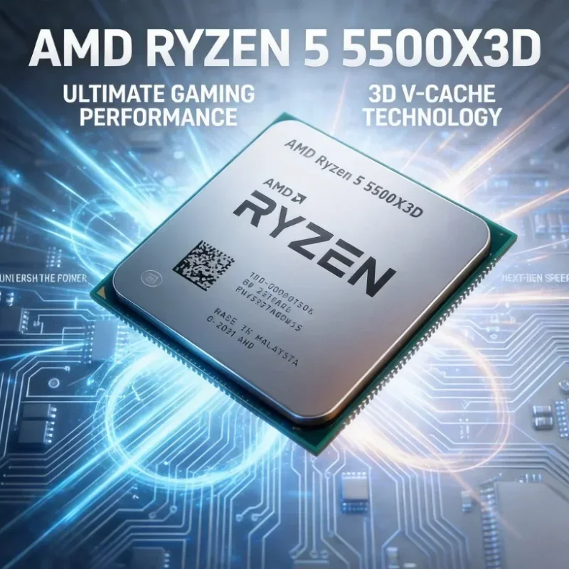 AMD | AMD Ryzen 5 5500X3D R5 5500X3D 96MB Large L3 Cache 6 Core 12 Thread 105W 7nm AM4 Gaming Deskto