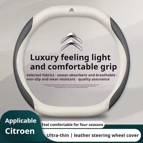Leather Car Steering Wheel Cover for Citroen C4X C5X C5 Aircross e-Berlingo C4 Cactus 2021 2022 2023