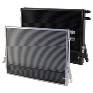 Black/Silver High-Performance Aluminum Front Mount Heat Exchanger Upgrade w/Rock Guard For B58 Engin