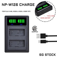 {SG Seller} NP-W126 NP-W126 Battery Charger Dual Charger for Fujifilm Fuji XT3 X100F X100V X-T100 X-