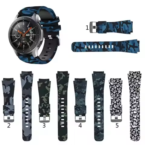 Camo Silicone Strap Band for Samsung Galaxy Watch 46mm for Samsung Watch3 45mm/Gear S3 Replacement b