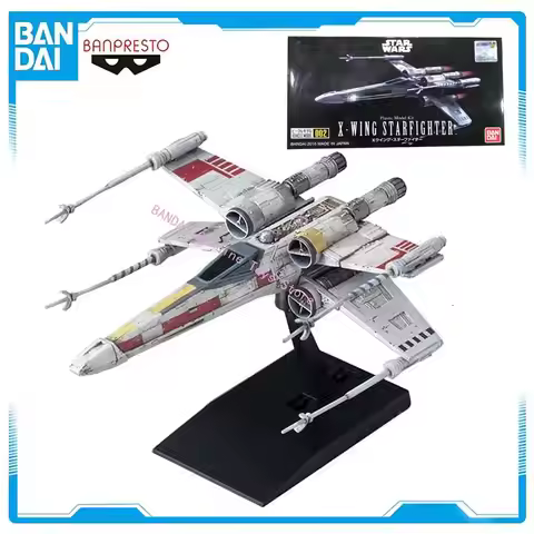 Bandai Original STAR WARS Anime X-WING STARFIGHTER Action Figures Miniature Collectible Model Orname